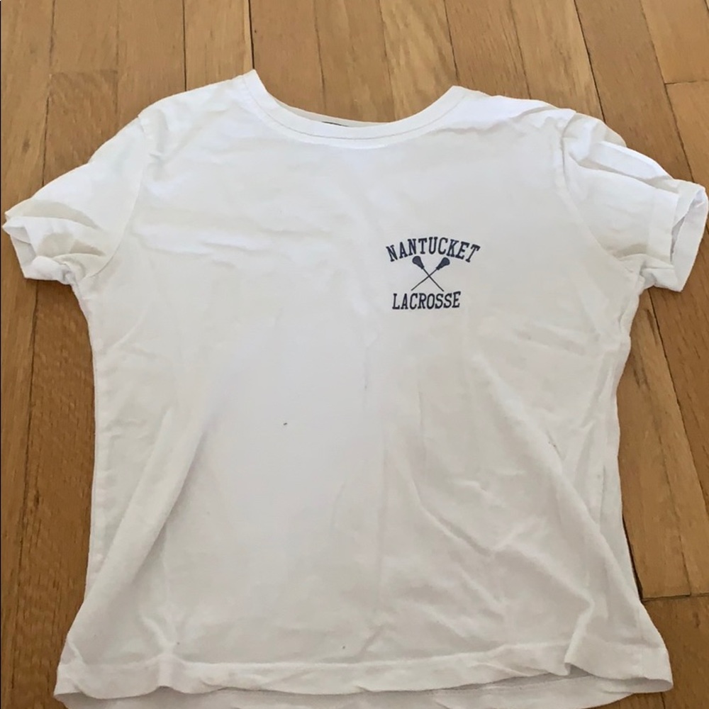 white “nantucket lacrosse” top